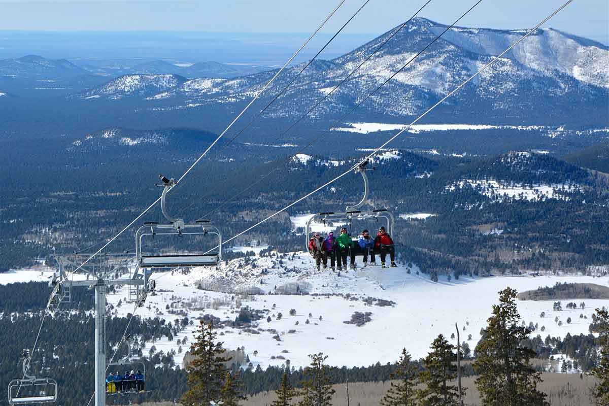 Arizona Snowbowl Winter Chairlift Scenic Views